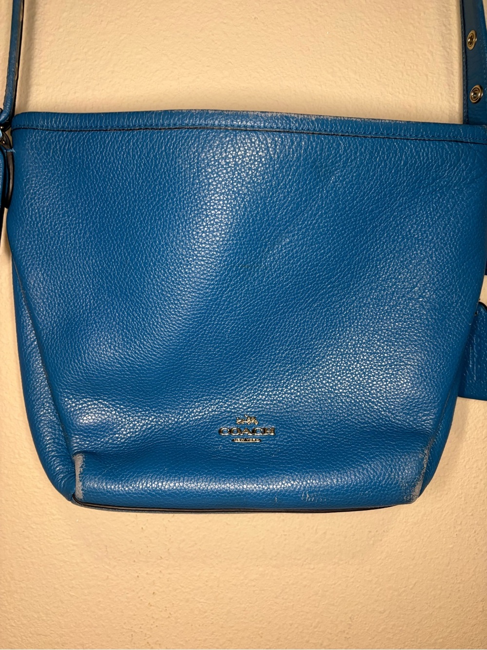 Coach Pebbled Leather Crossbody in Cobalt Blue
